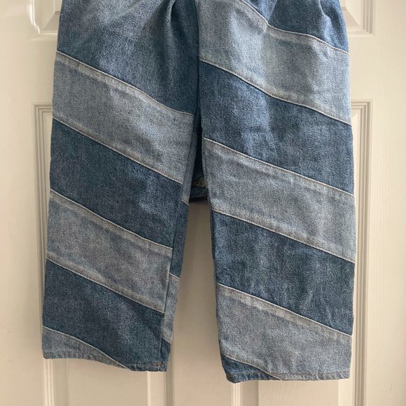 GANNI Diagonal-stripe denim jeans (Misy Cropped) - Picture 6 of 8